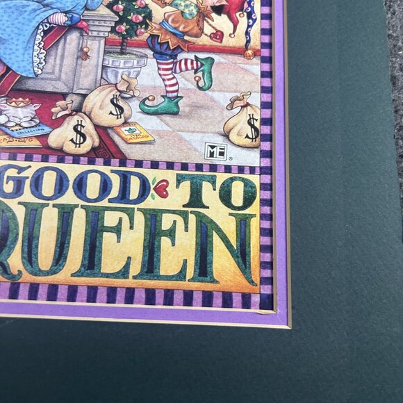 Mary Engelbreit-IT'S GOOD TO BE QUEEN Throne Birdcage Money Bags Art Print Mat - Picture 7 of 11